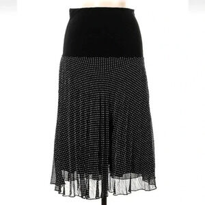 Michael Tyler | Black & White Polka Dot Knee Length Skirt Size M Medium